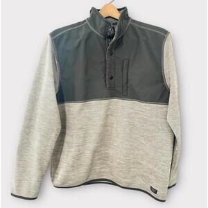 G.H. Bass & Co. Mens Jacket Snap Front Collared Long Sleeve Green and Tan Size L